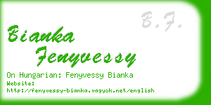 bianka fenyvessy business card